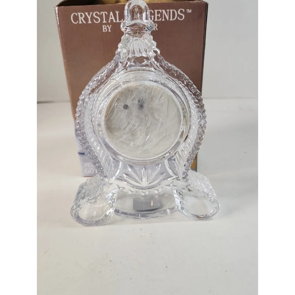 Vintage Godinger Crystal Legends Petite Gothic Clock‎ 24% Lead Crystal Open Box